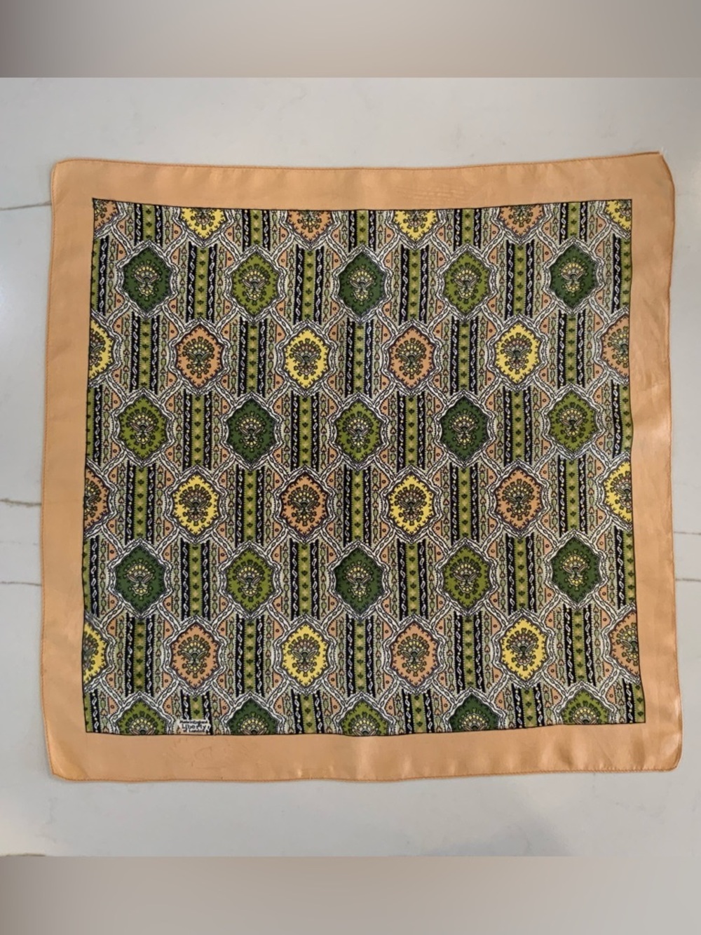 LIBERTY OF LONDON multicolor floral silk scarf - green, black, tan